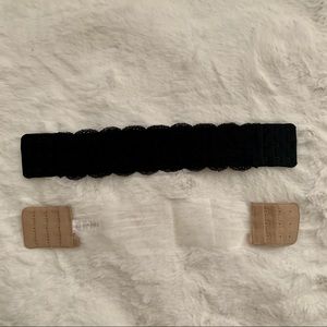 The Bra Lab back bands black lace clear set of 2